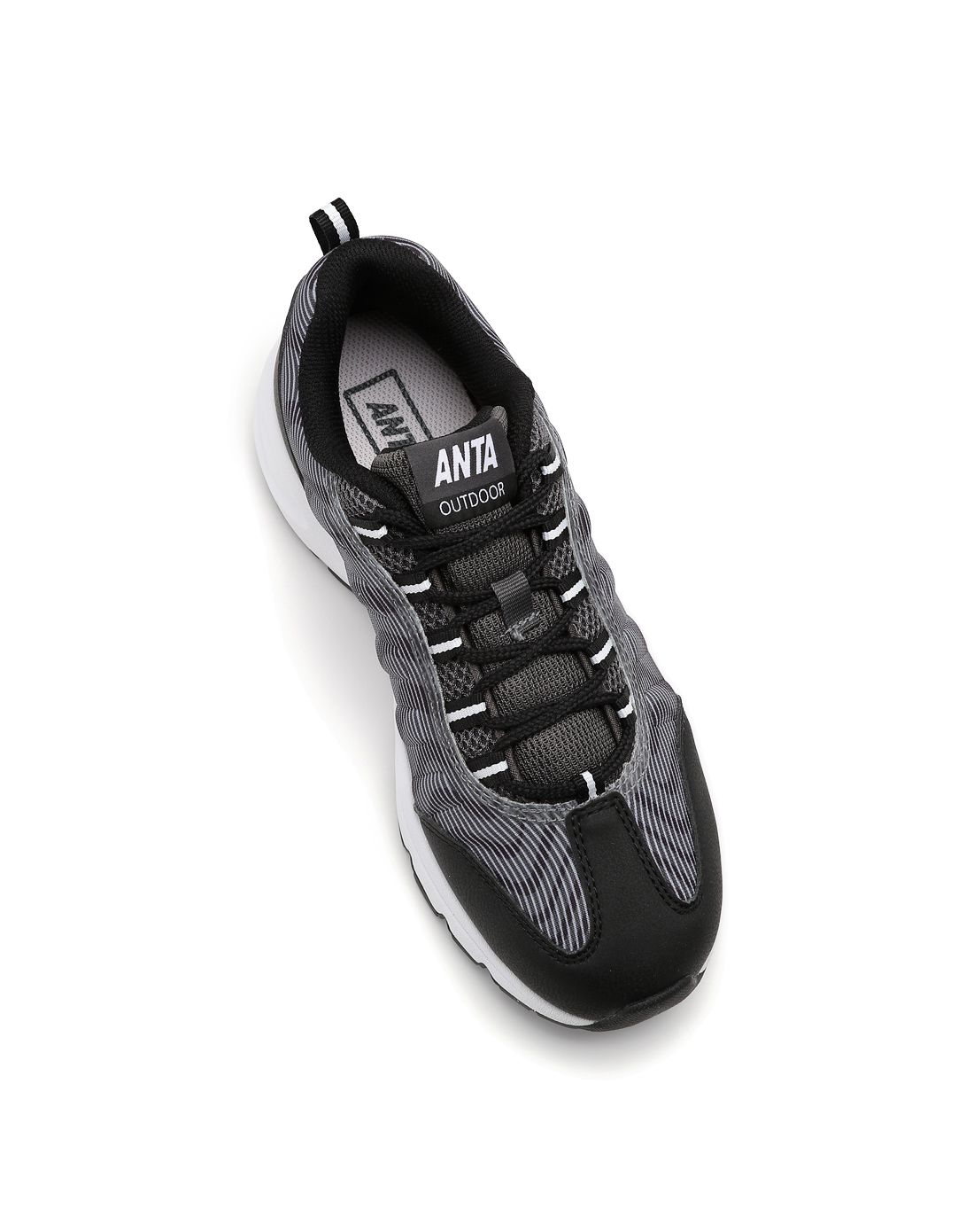 安踏轻质抓地 女款黑配灰白色运动鞋12636610-5_唯品会