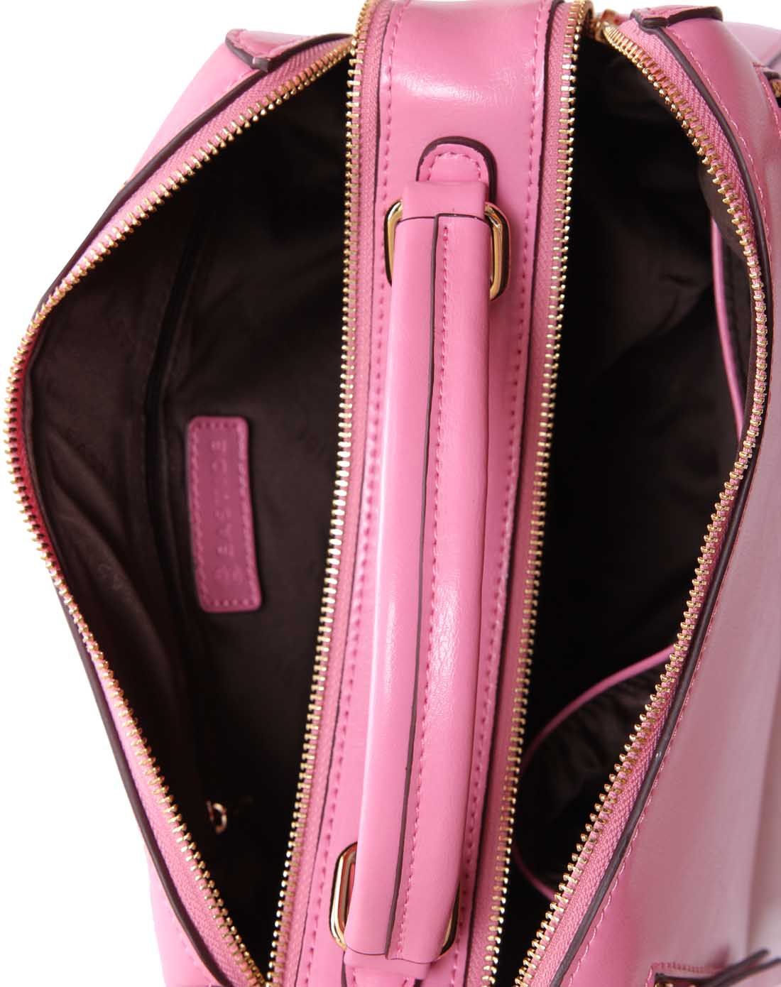 时尚简约樱粉色手提斜挎包