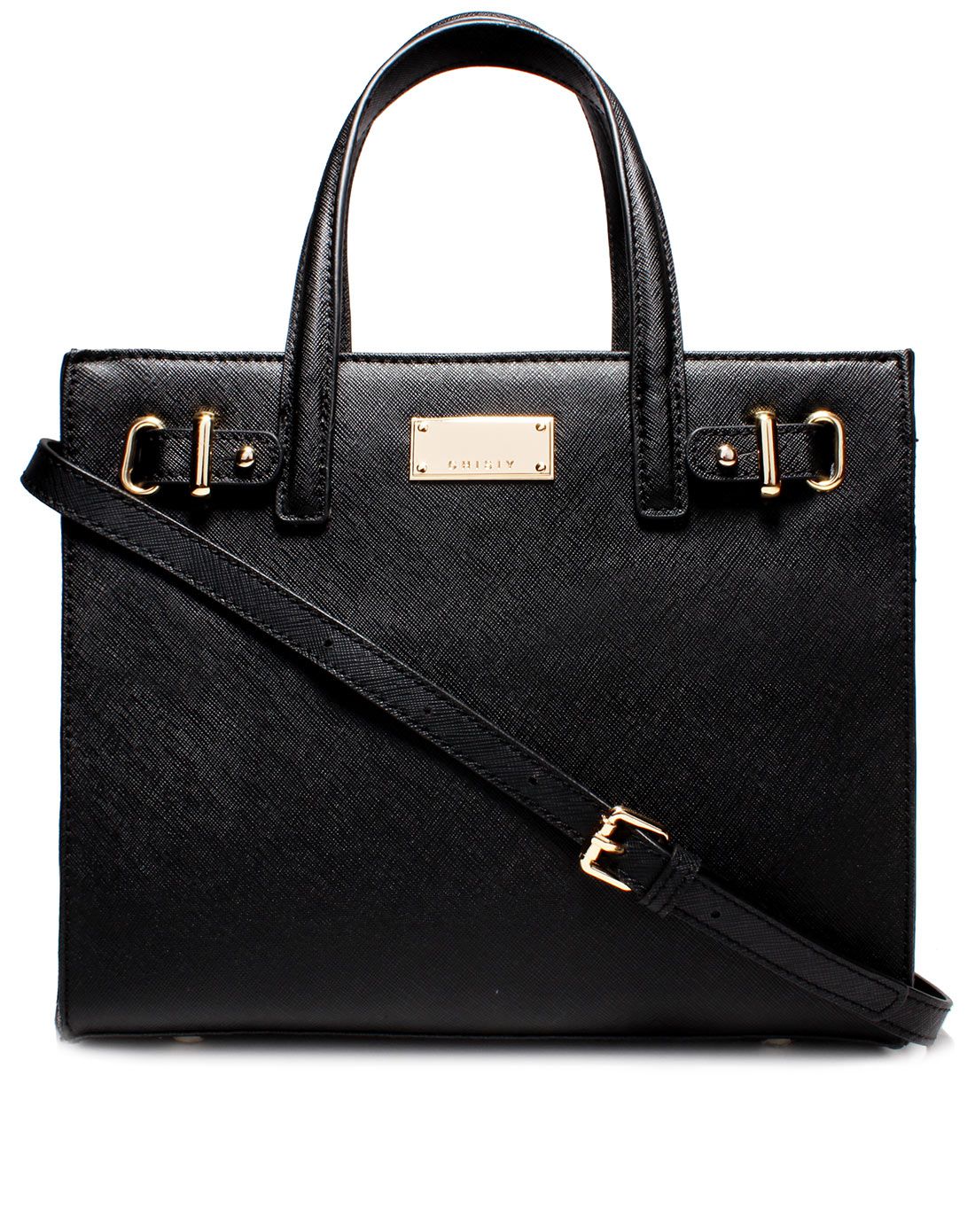 黑色牛剖层革菲格包 fego