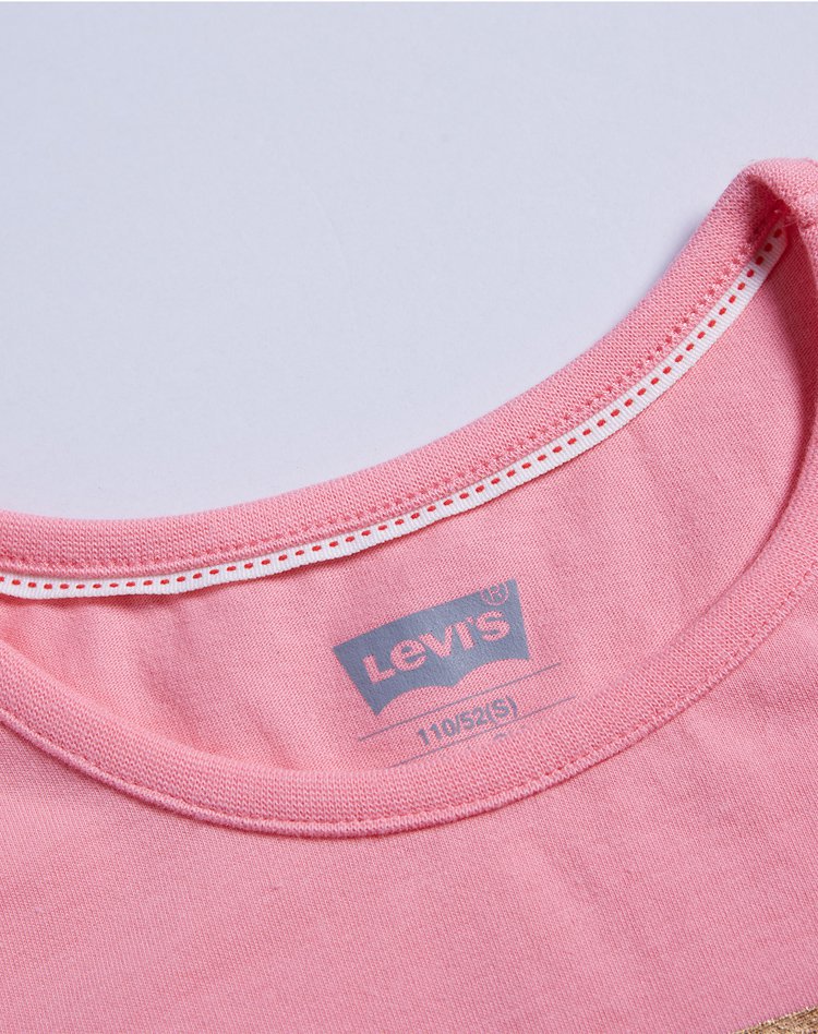 levis 女童玫瑰粉长袖t恤