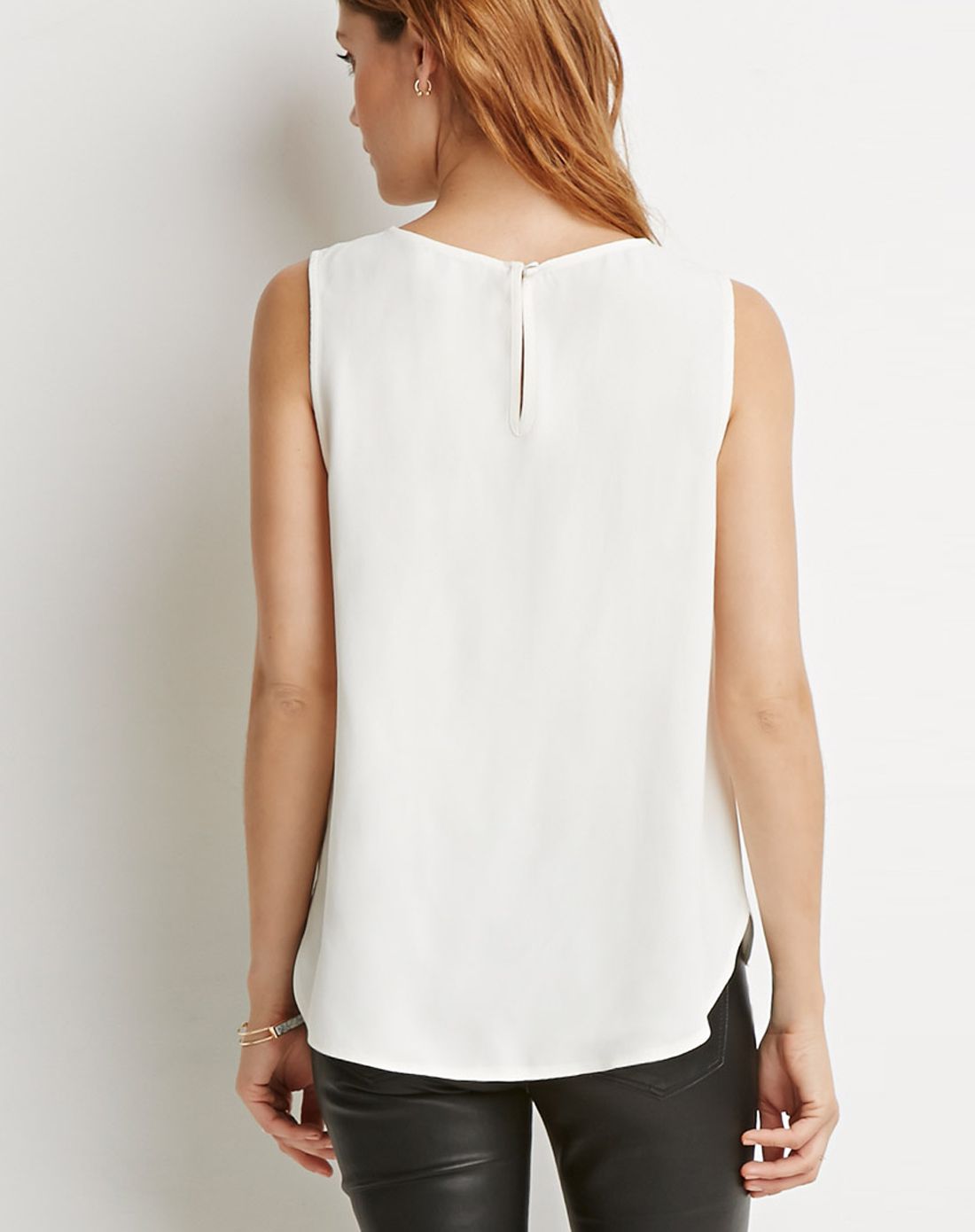 简约宽松通勤纯色无袖衫