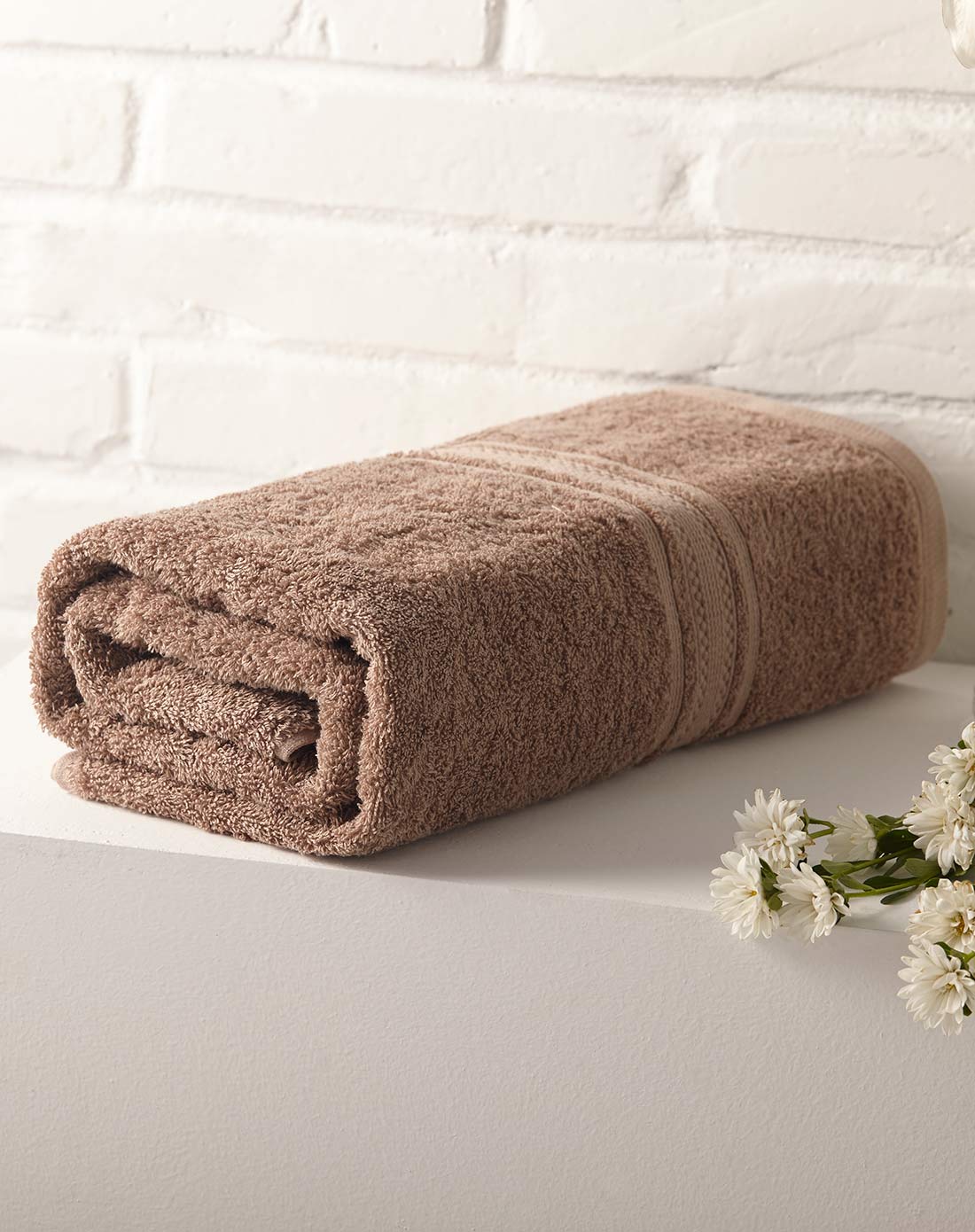 印度进口精梳埃及长绒棉加厚浴巾(驼色)