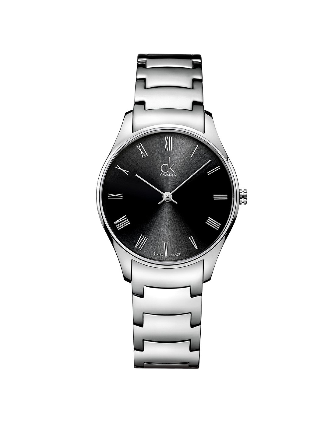 calvin klein女款classic系列典雅圆形不锈钢石英腕表