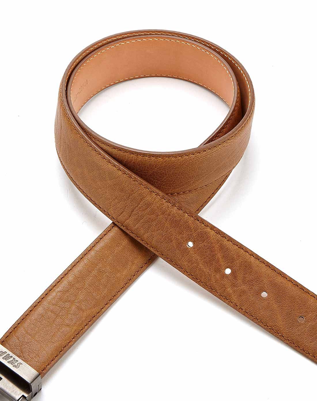 男款泥黄牛皮腰带