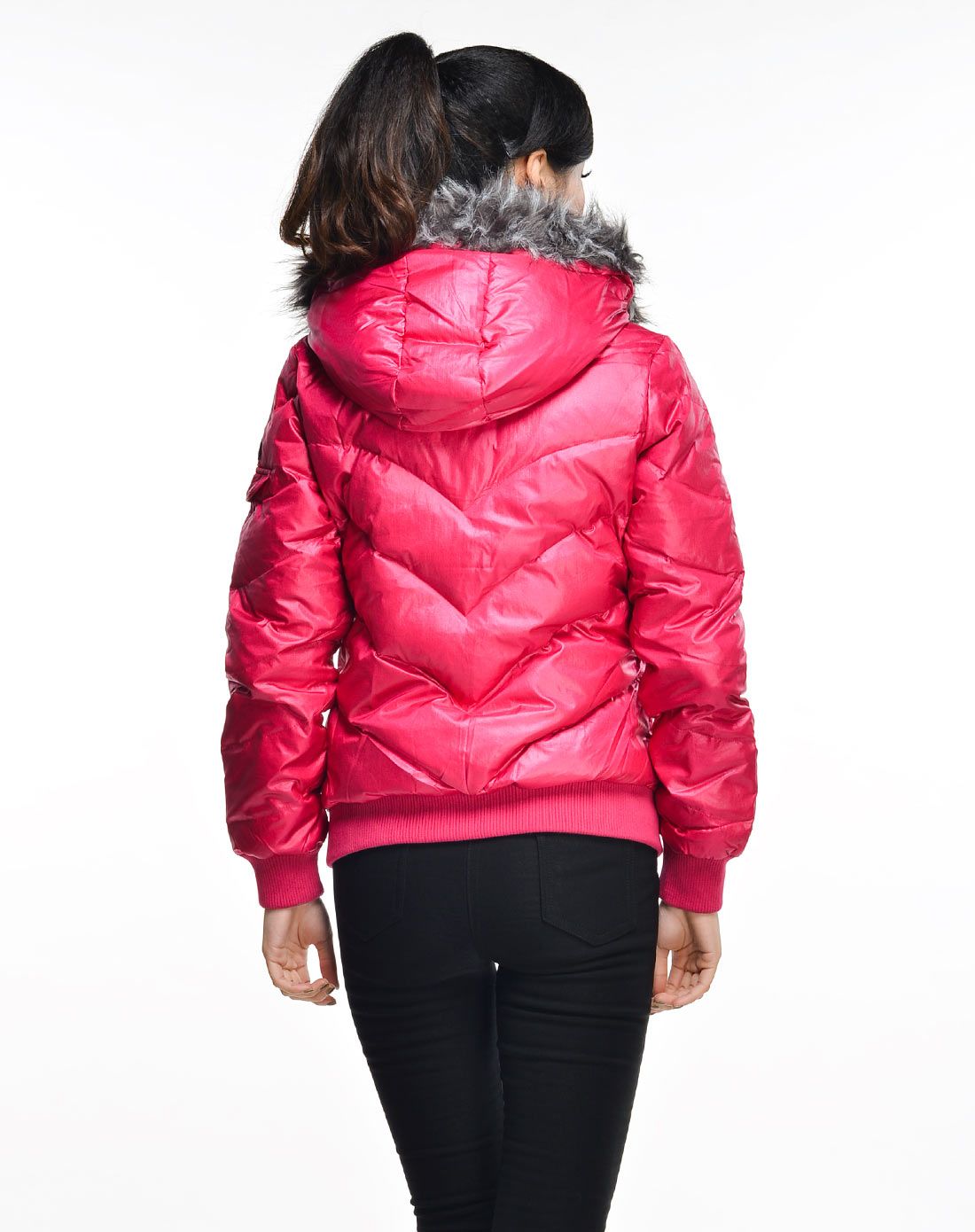 女款玫红色羽绒服 neo系列