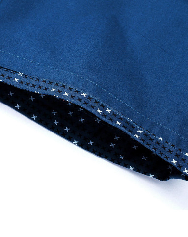 钻石蓝印花短袖衬衫