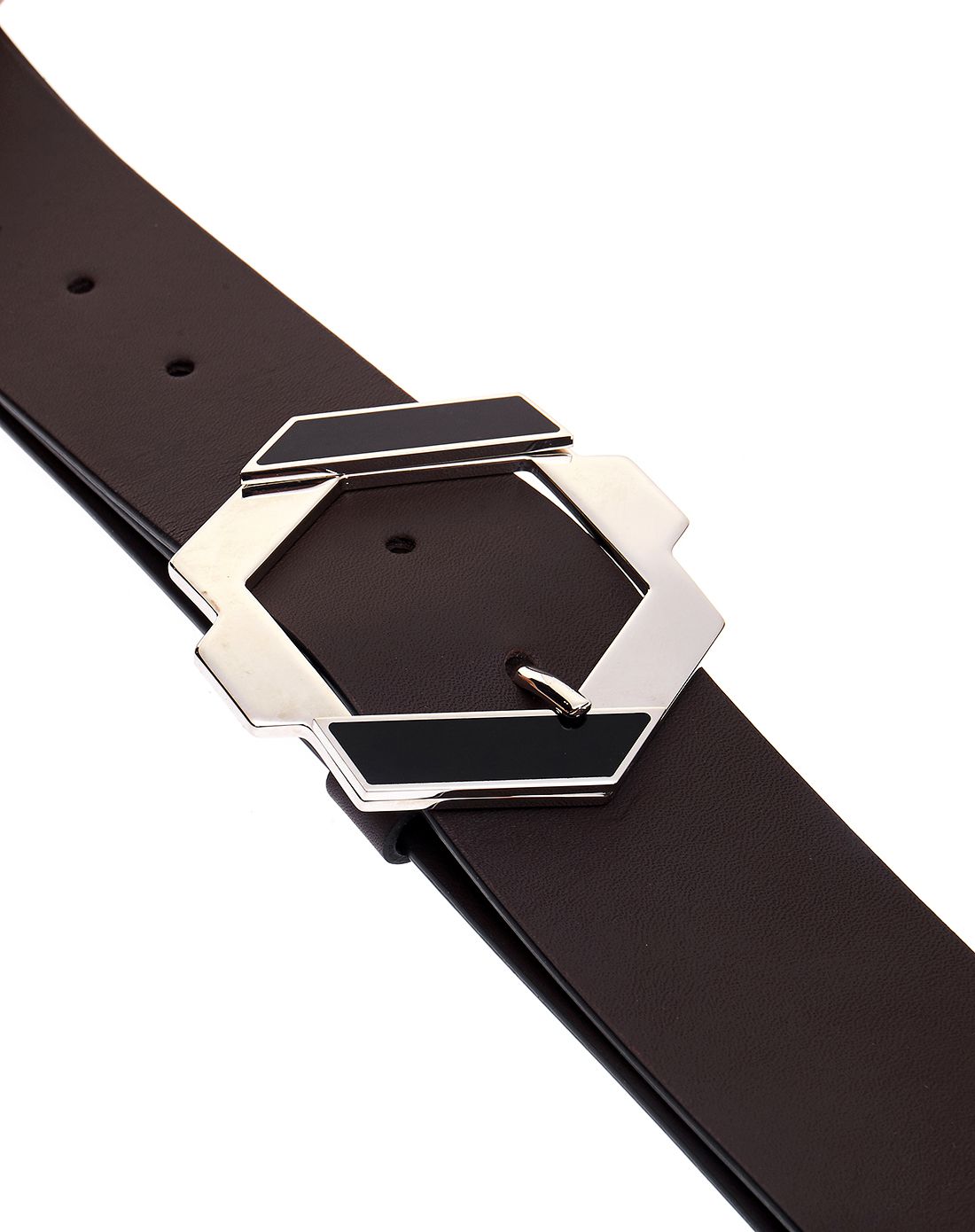 marni女款黑色/棕色皮腰带