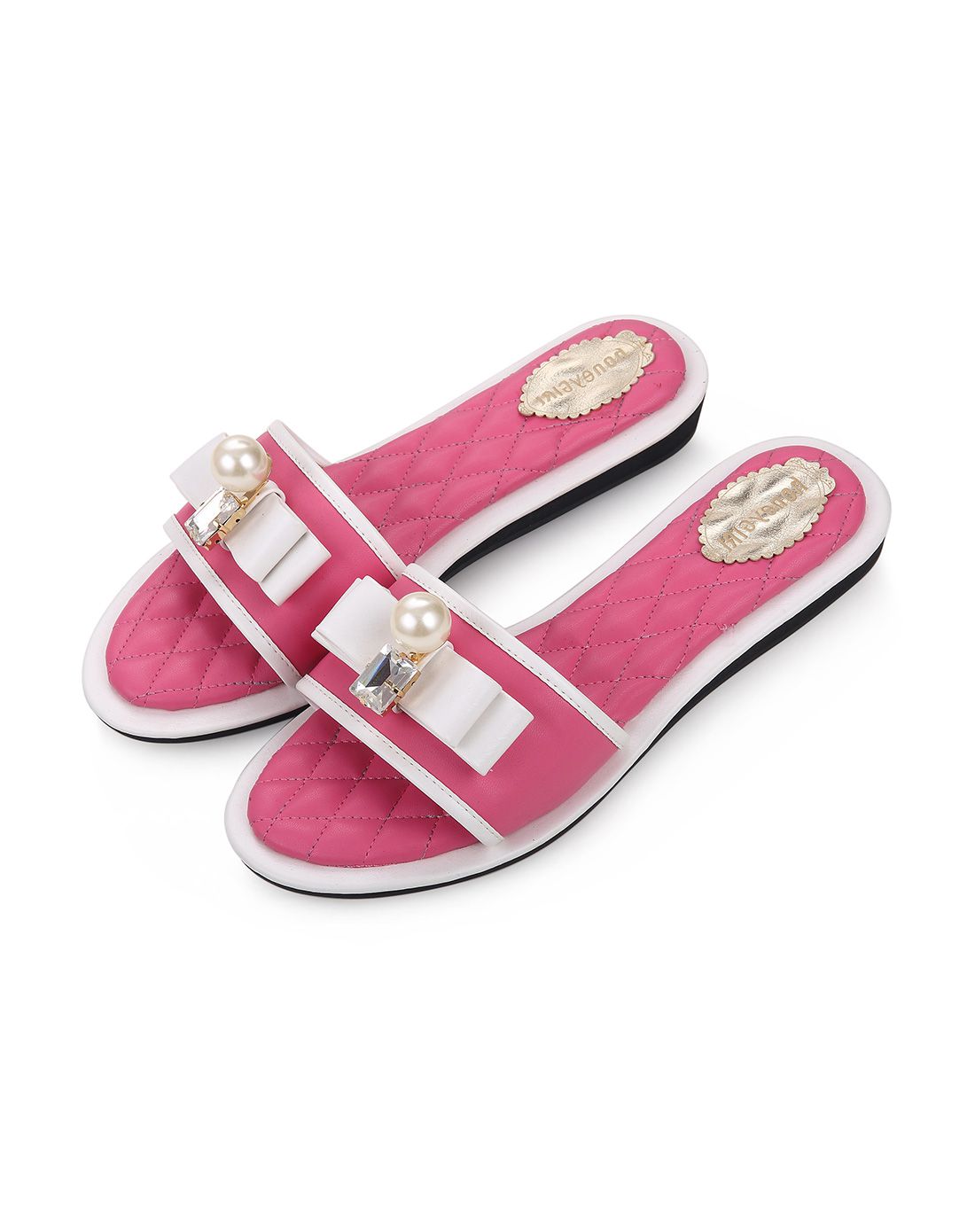 田莘honeygirl女鞋特惠专场新品-桃红色-时尚拼接甜美