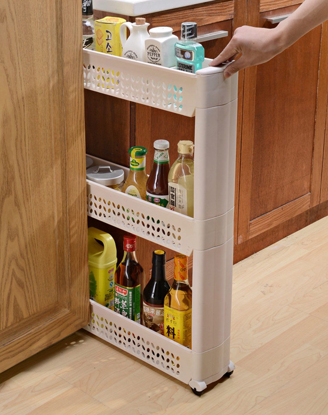 多功能可移动夹缝置物架