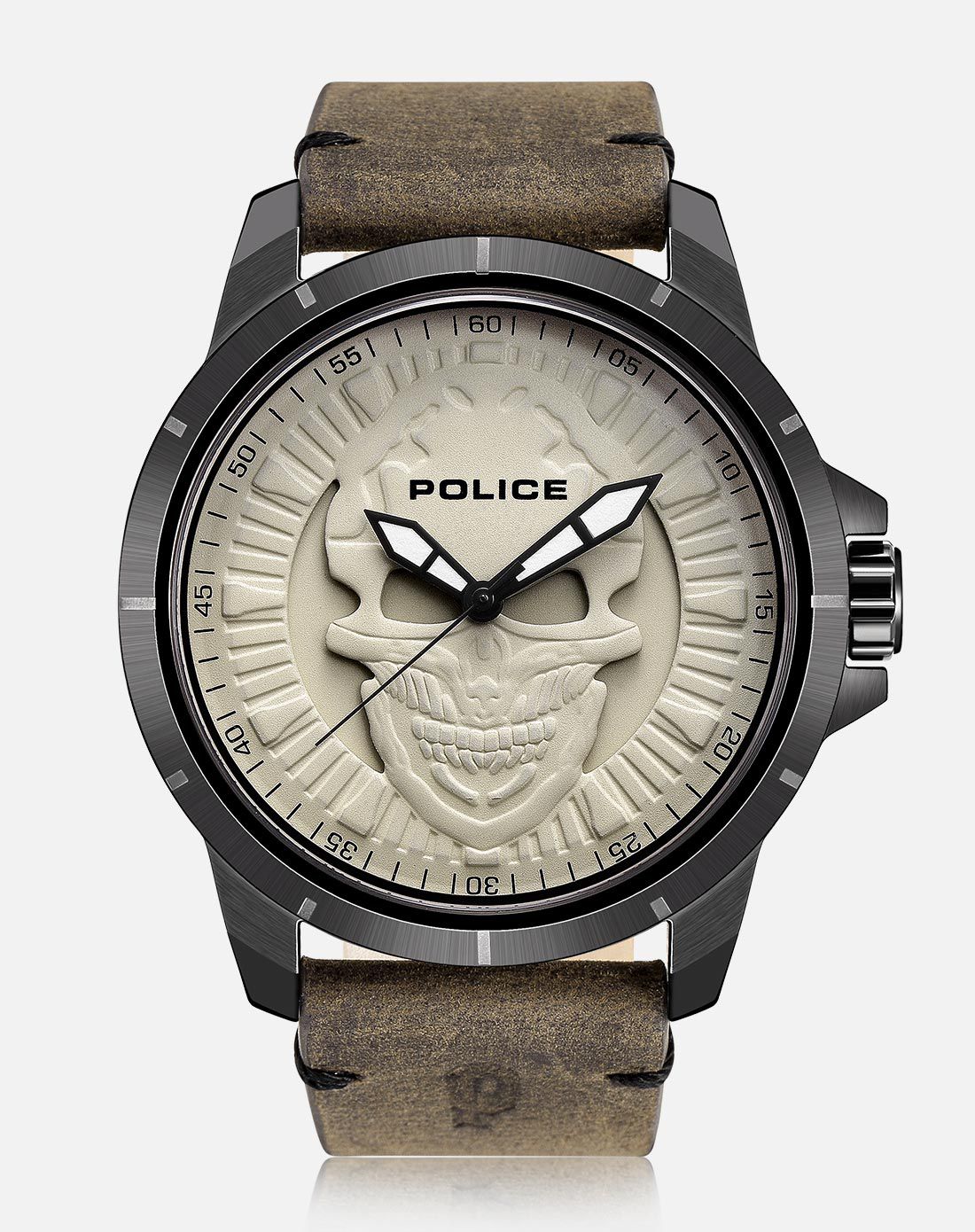police手表专场 police 终结者系列 骷髅头石英男表 舒适t恤