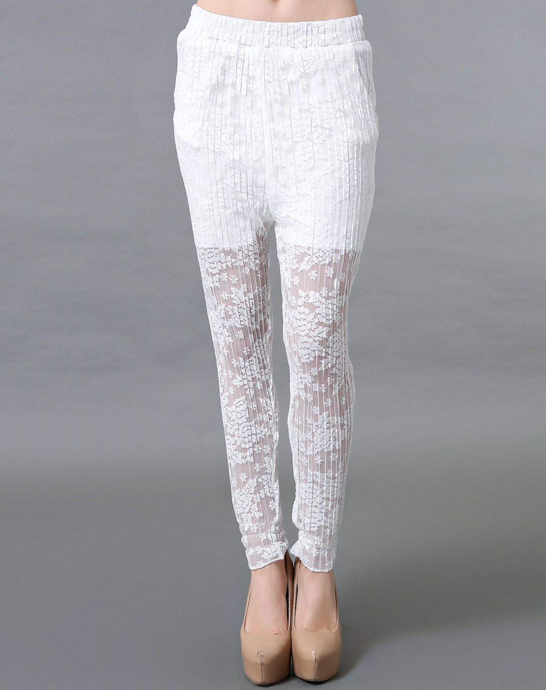 女款白色蕾丝裤子