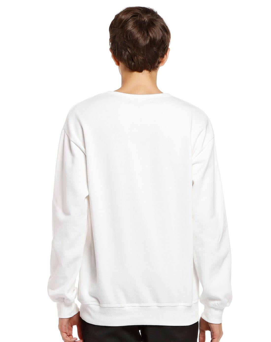 izzue男款白色时尚圆领长袖卫衣