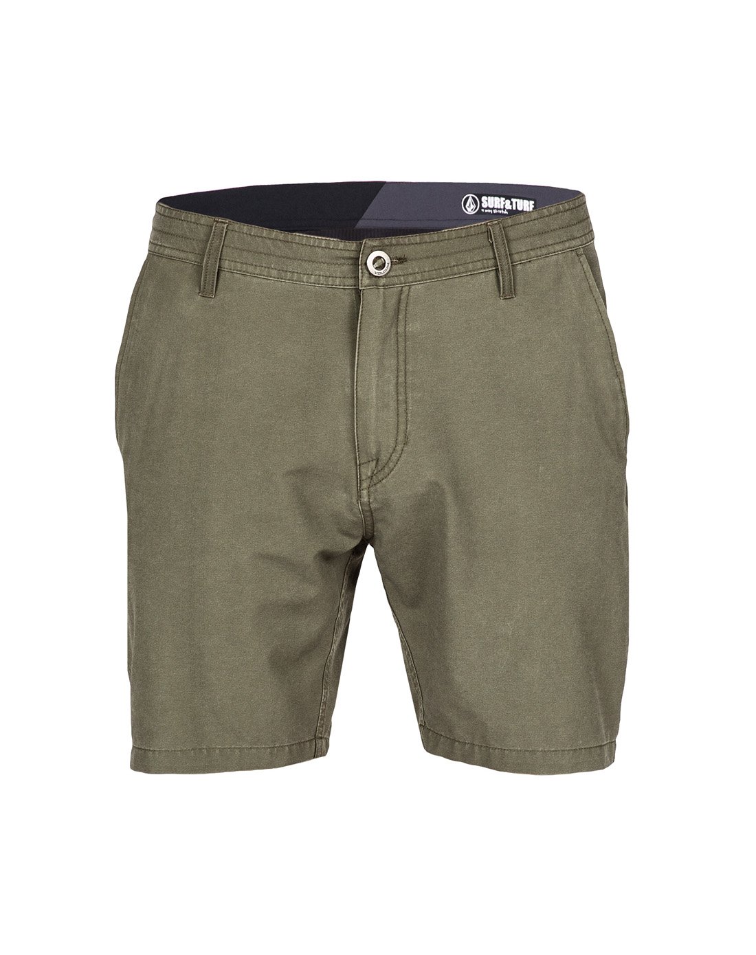 volcom男士军绿色经典版型短裤军绿色