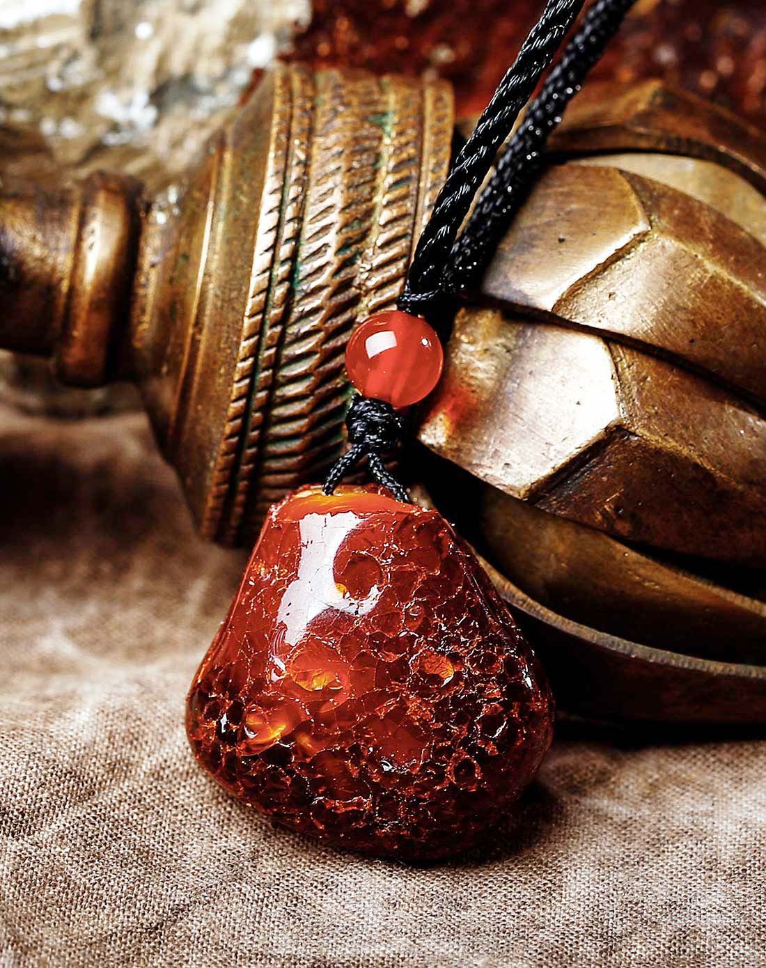 波兰.进口天然琥珀蜜蜡项链#18(带原皮带证书)