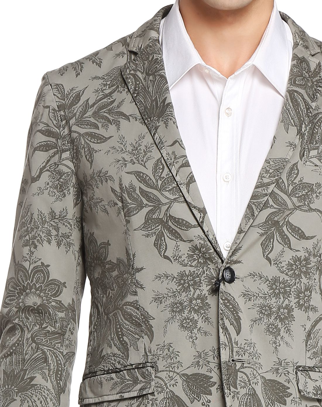 david mayer nanam灰绿色个性印花时尚潮流长袖外套gxys14-00002-700