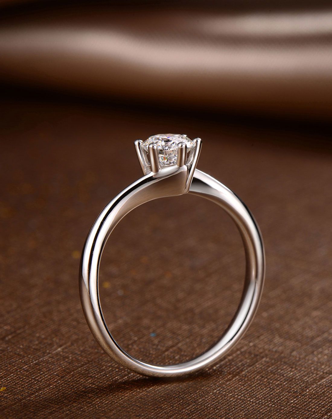 钻石小鸟 50分白18k金钻石戒指 【共舞】