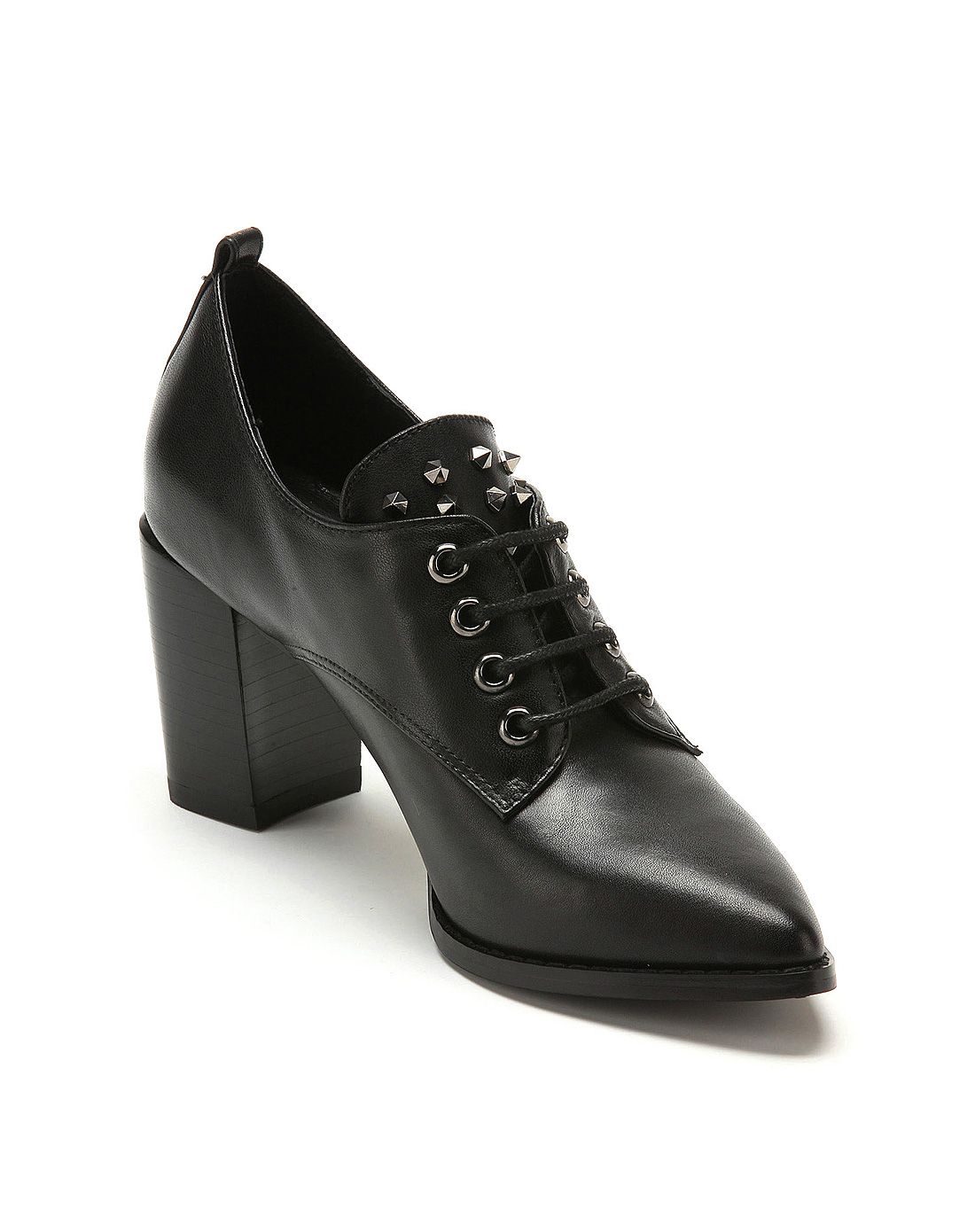 星期六st&sat 黑色牛皮职业深口鞋