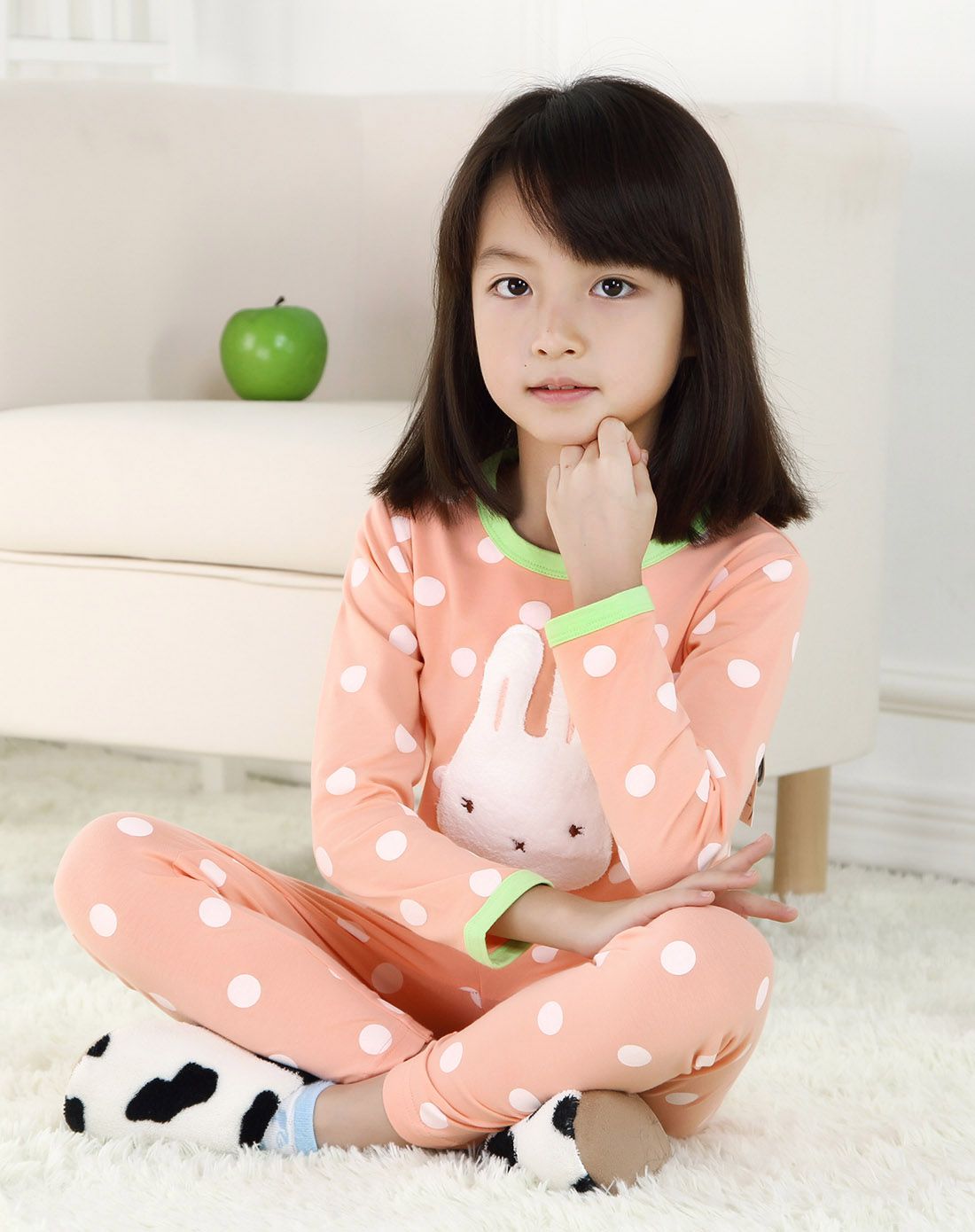 瑁恩瑁爱mnmo儿童内衣专场女小童韩版小兔咪咪粉蜜粉冬内衣套装m