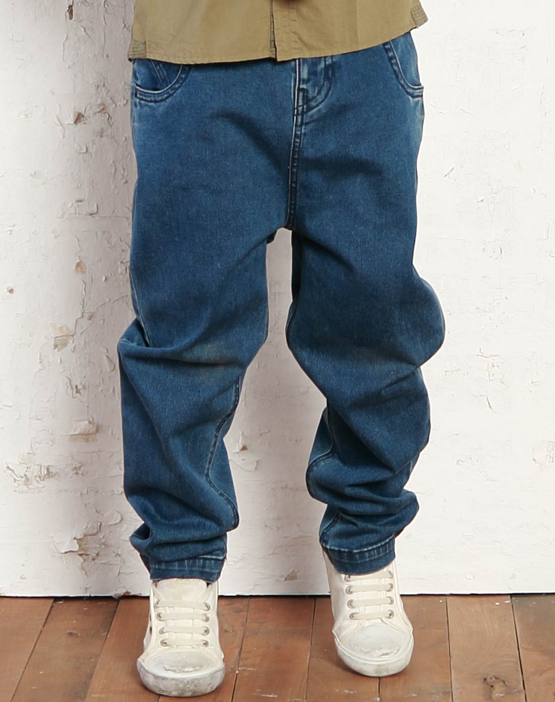 中性杂蓝黑裤子