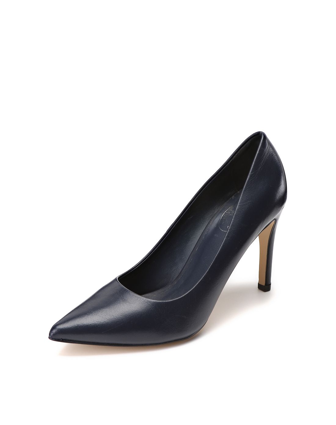 red fleece女款藏青色尖头牛皮高跟鞋