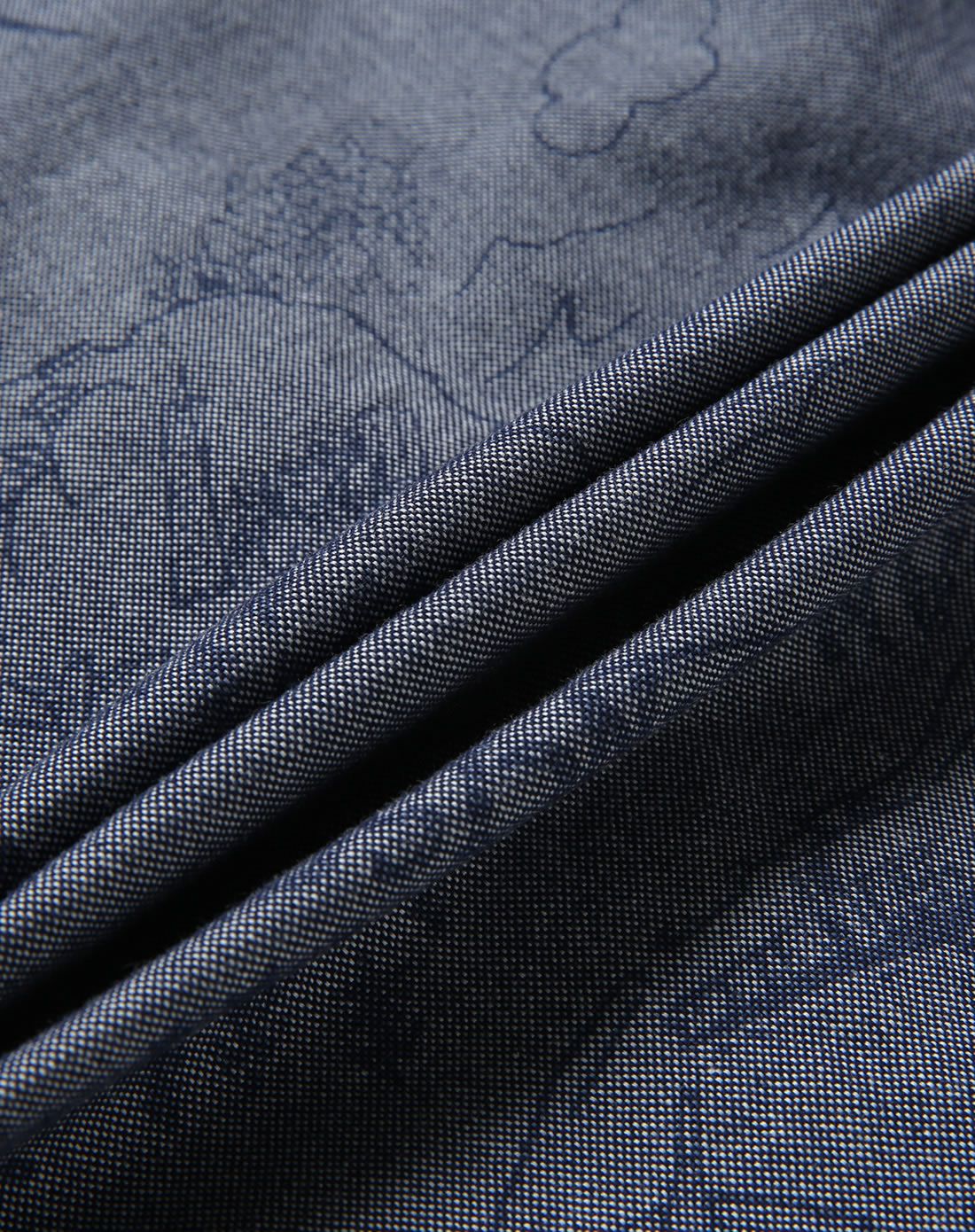 男童深靛蓝梭织长袖衬衫