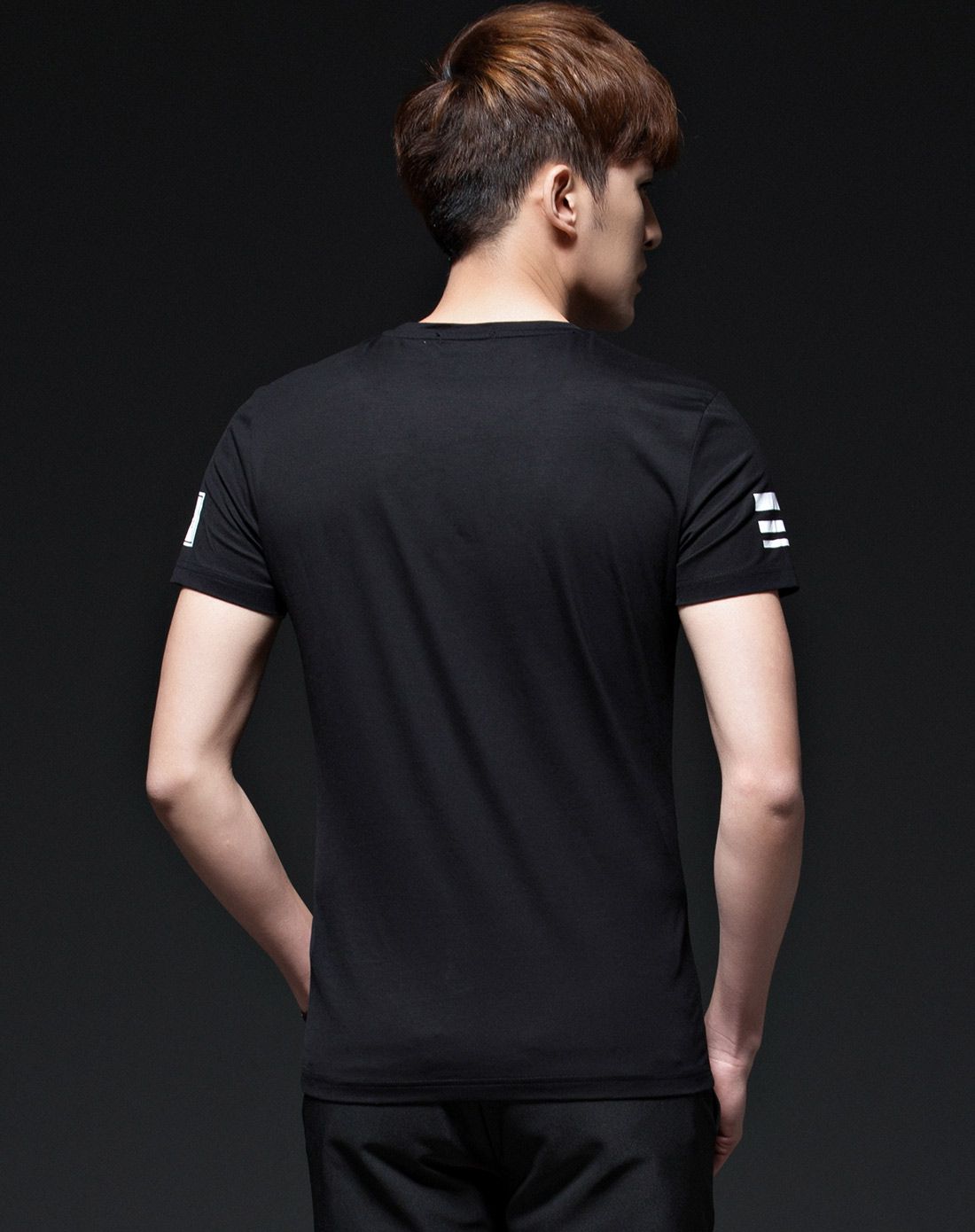 no1dara男装周末狂欢黑色复古人物印花短袖t恤tx6210420502_唯品会