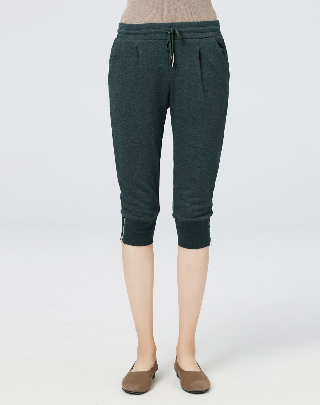 墨绿色百搭舒适裤子