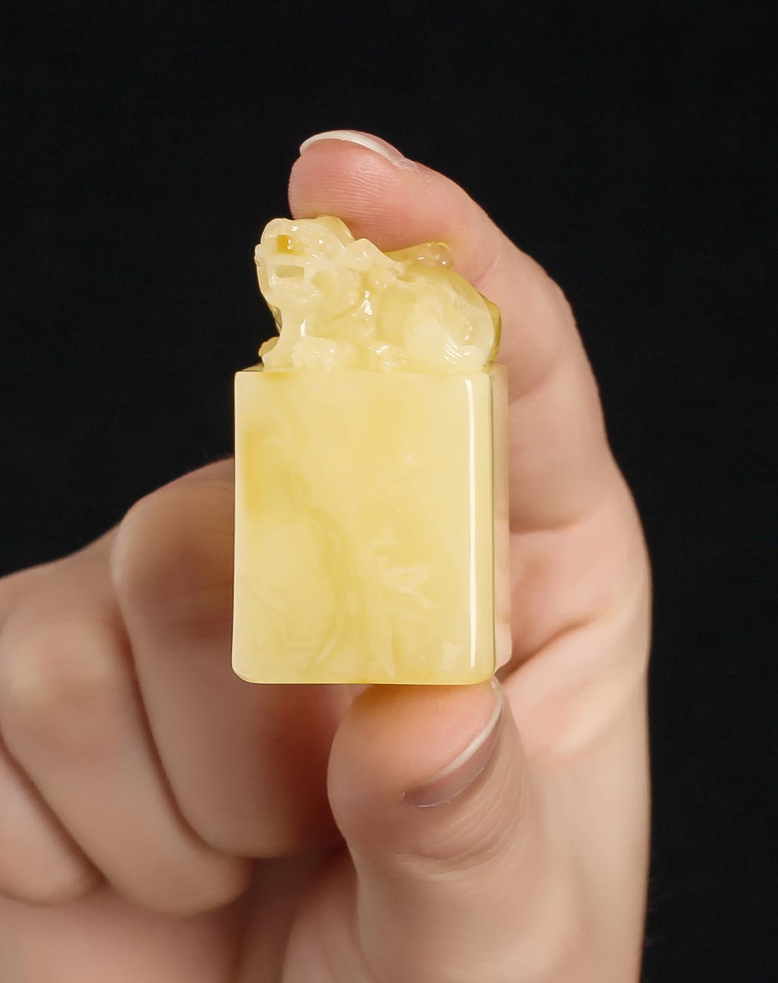 精致雕刻 珍藏版 天然琥珀蜜蜡 印章