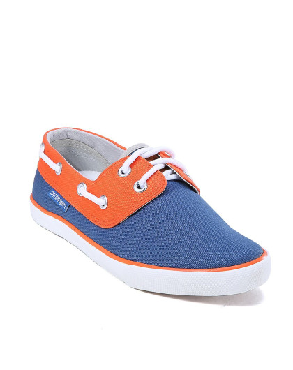 清仓特惠—沙驰satchi sport女士布鞋专场活力透气 蓝色配橙色帆布鞋m