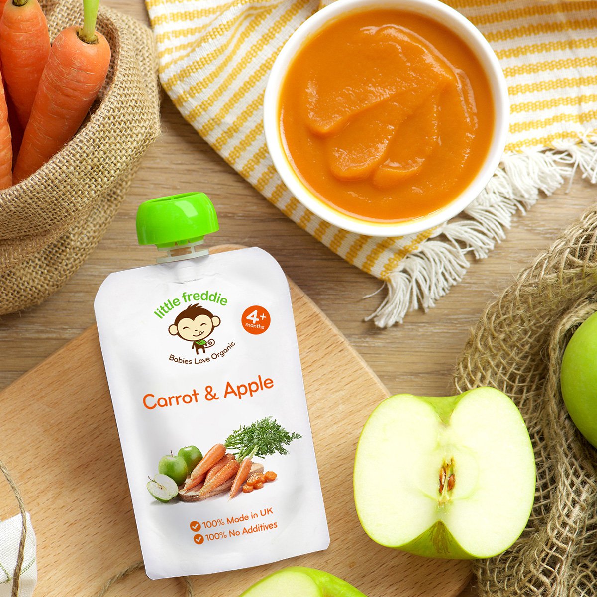 英国little freddie小皮 有机维他命果蔬泥5袋装 90g*5 袋装 宝宝婴儿