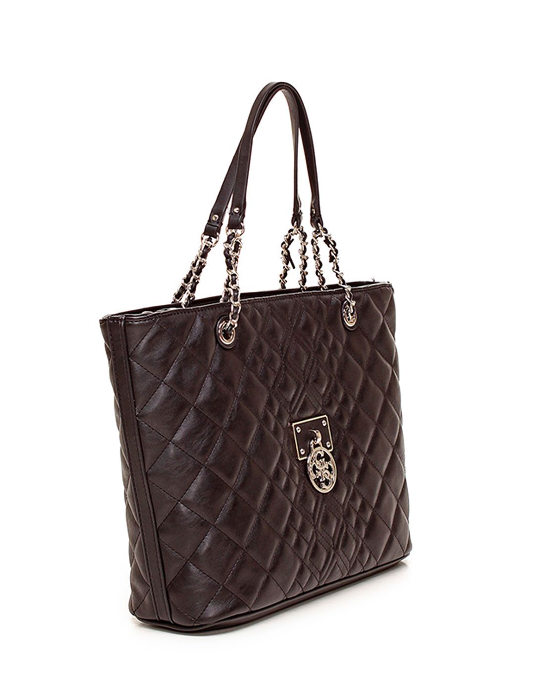 armani jeans & guess混合包包专场 > guess 黑色方格双带女士手提包