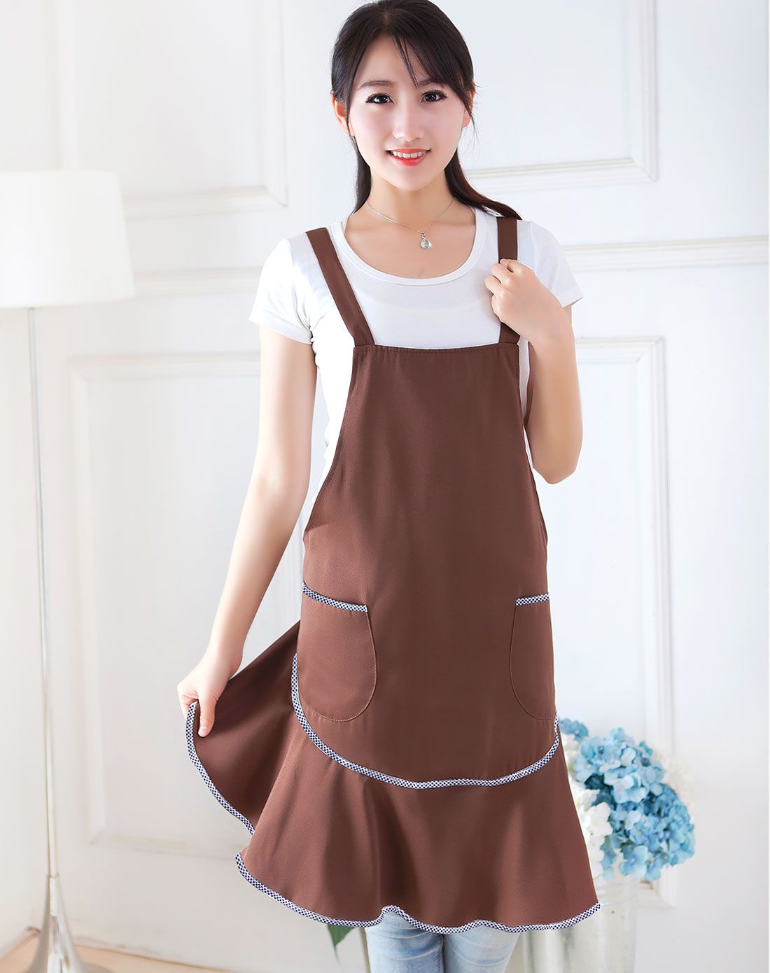 韩版交叉式家居围裙