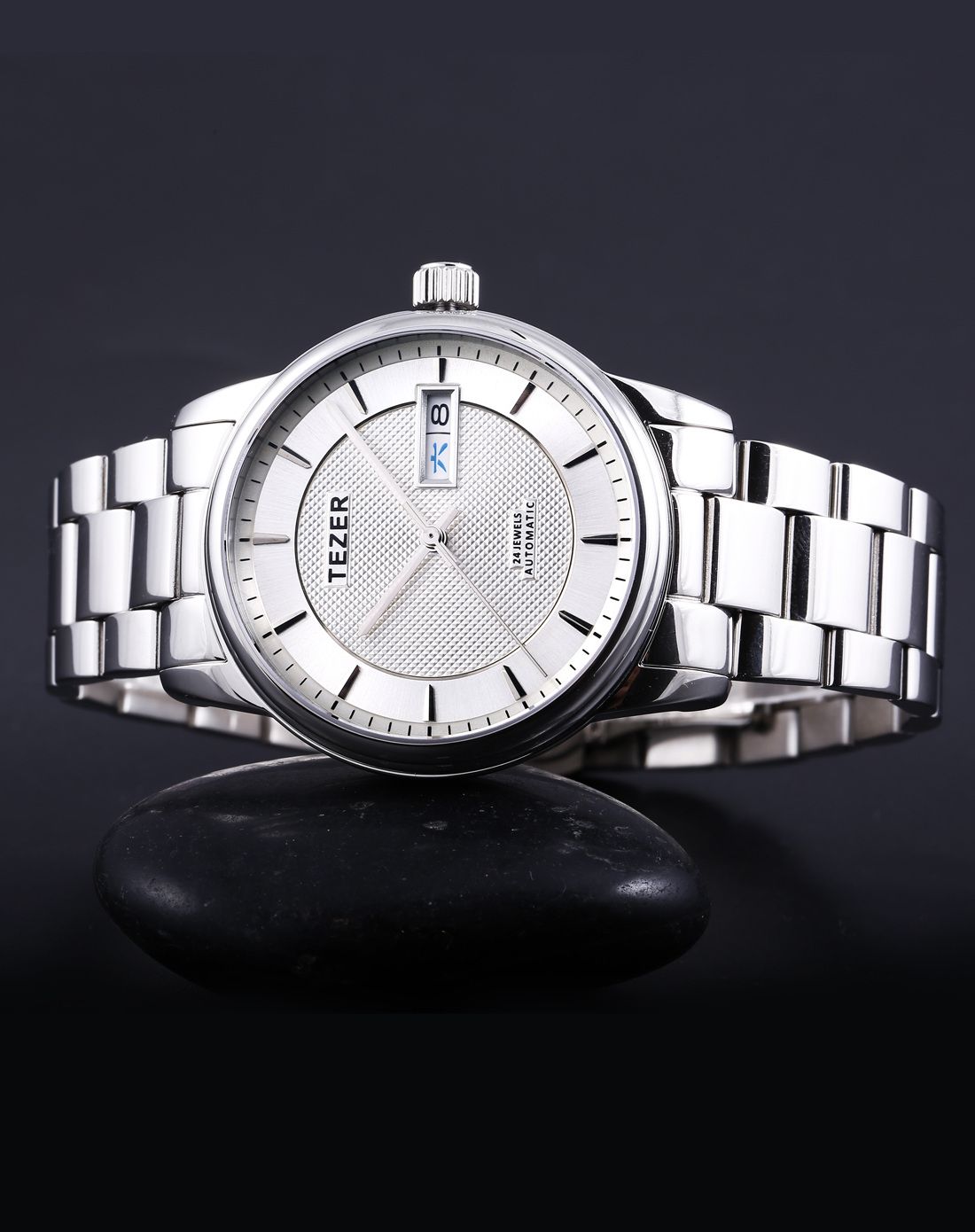 天时tezer手表专场 天时 商务精钢防划表镜进口机芯双日历机械男表