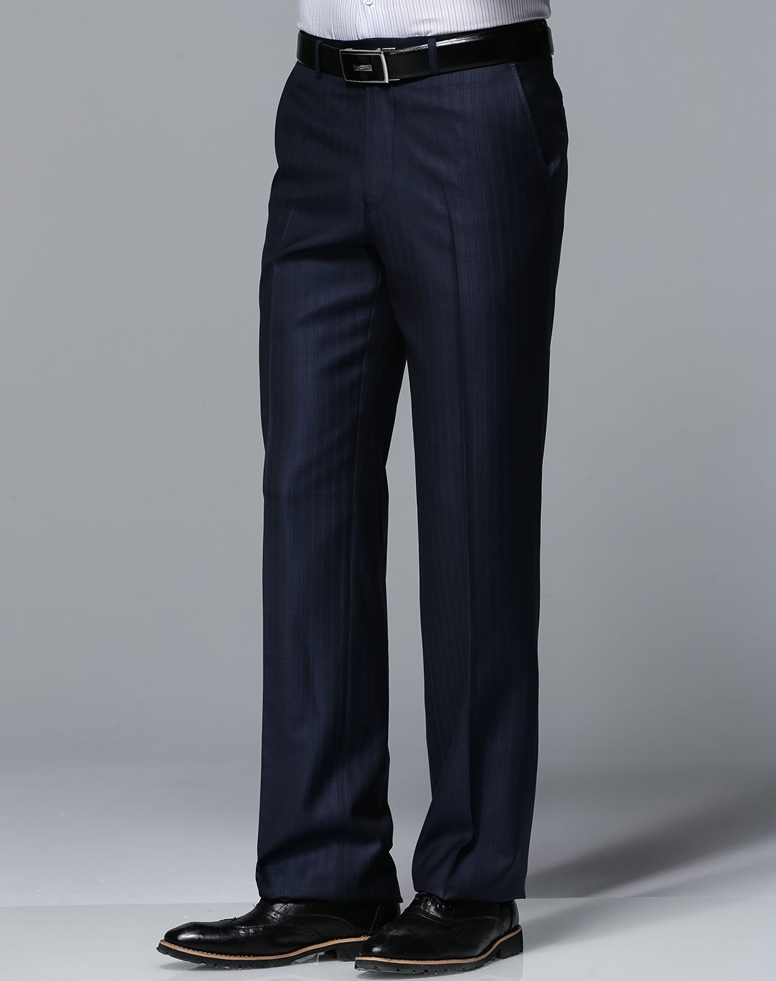 男款藏蓝色经典商务西裤