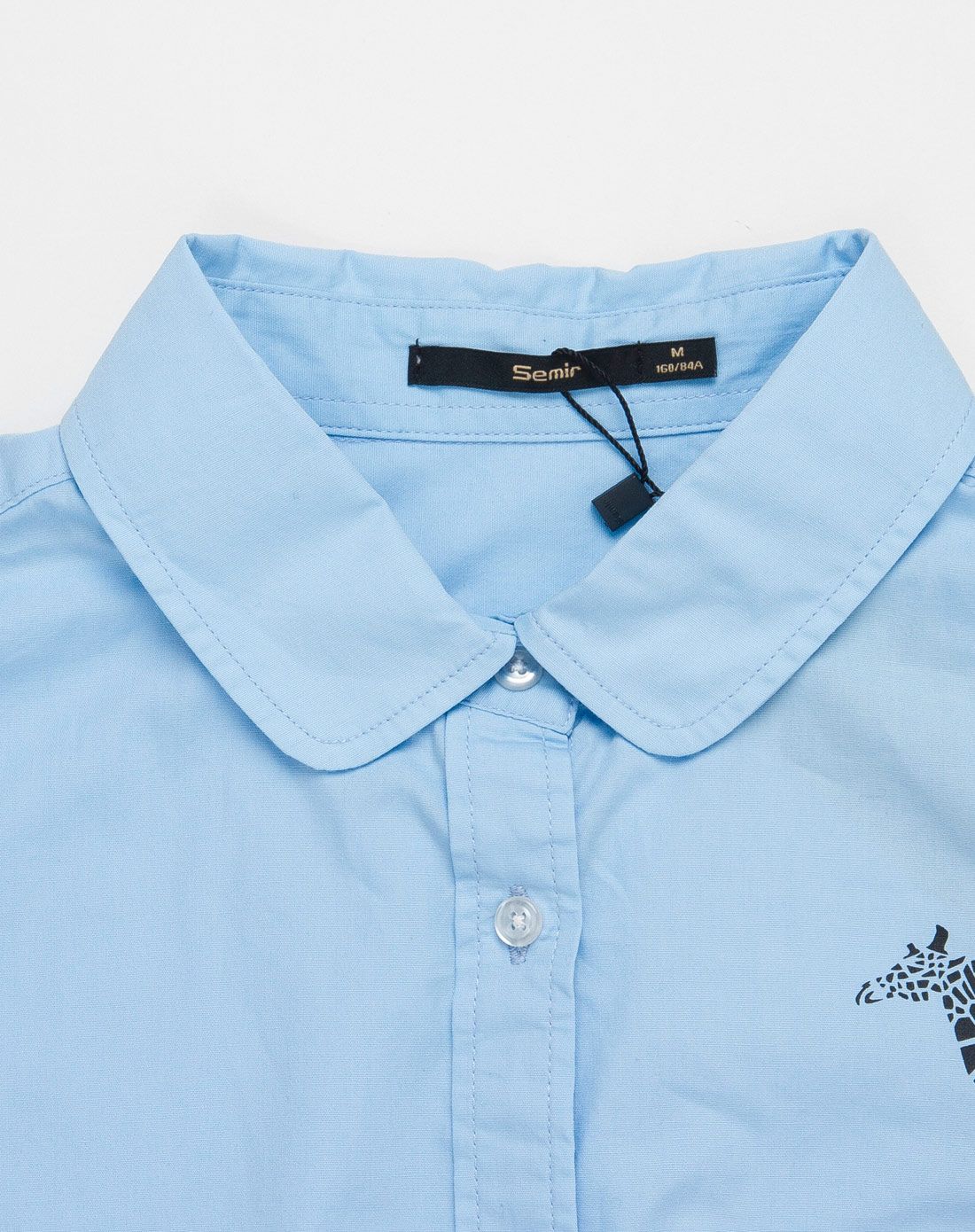 冰蓝色文艺百搭翻领长袖衬衫