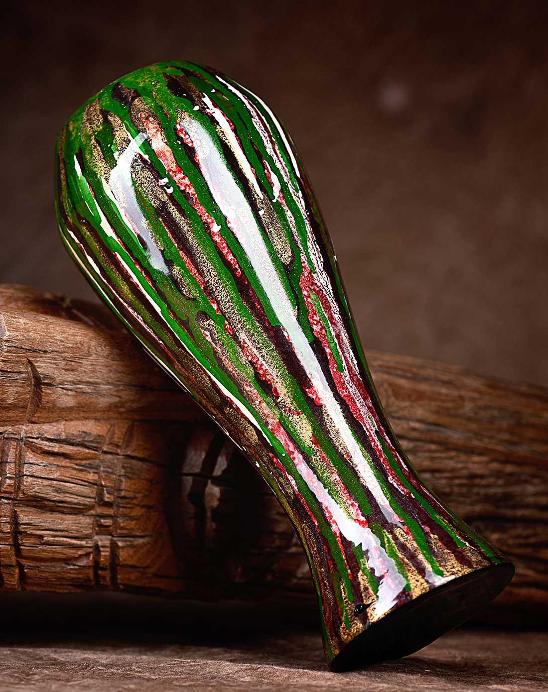 越南.芹苴南部布标族原住民纯手工漆器【花瓶】