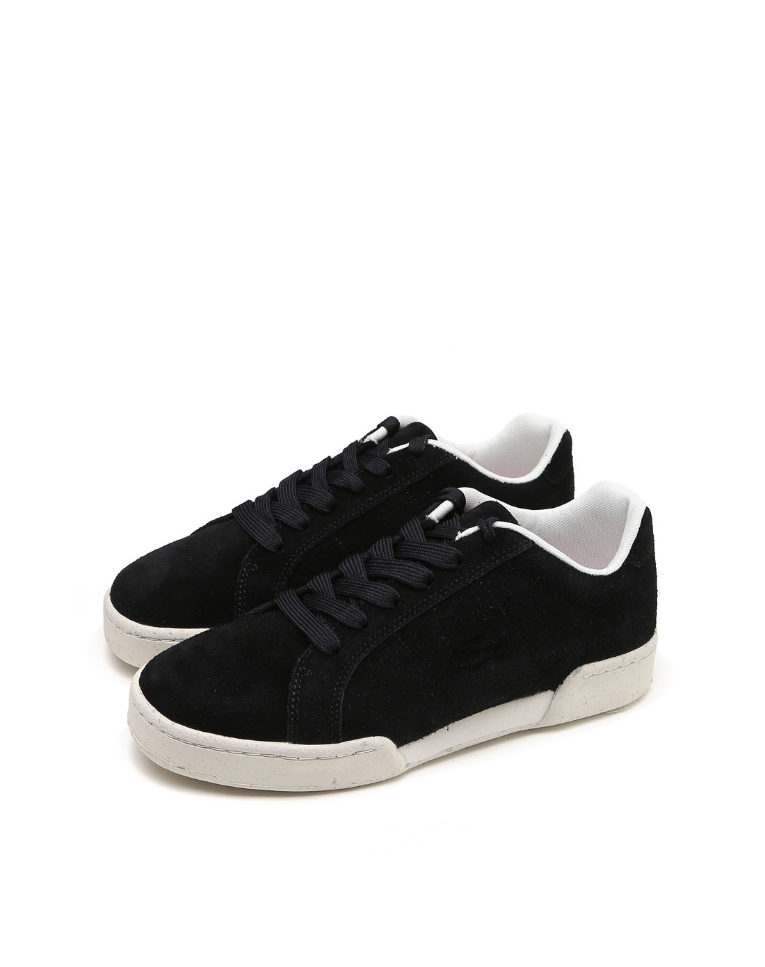 鳄鱼lacoste男女鞋包配件专场黑色简洁复古反绒休闲鞋m2018l024i1