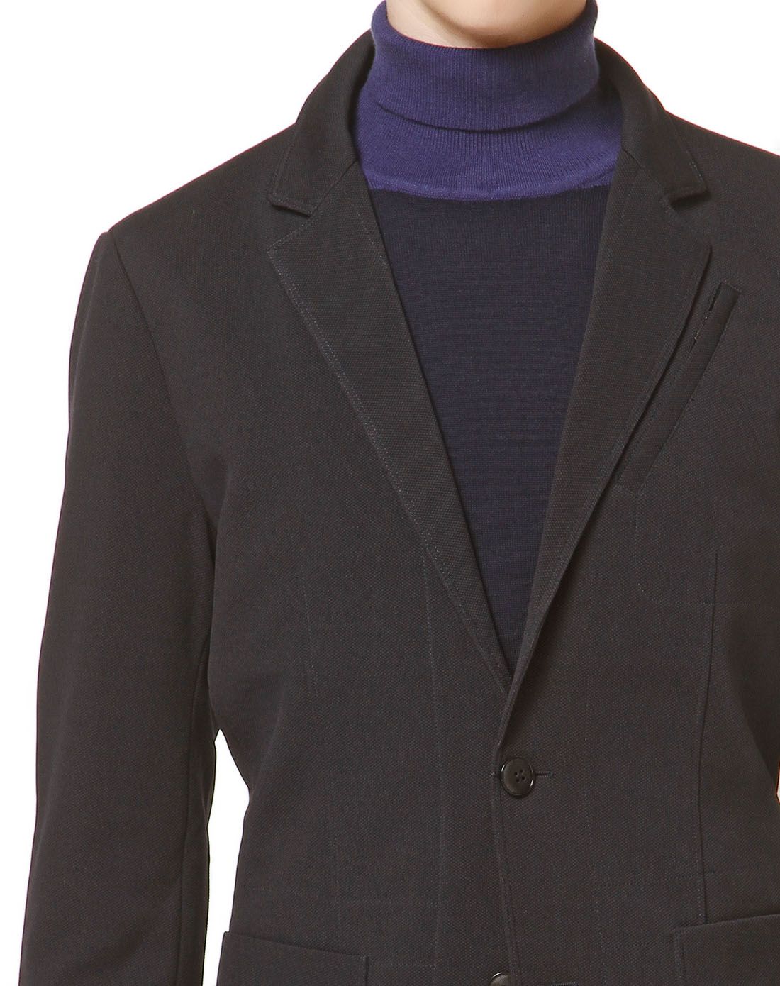 黑色立翻领商务简洁时尚单西