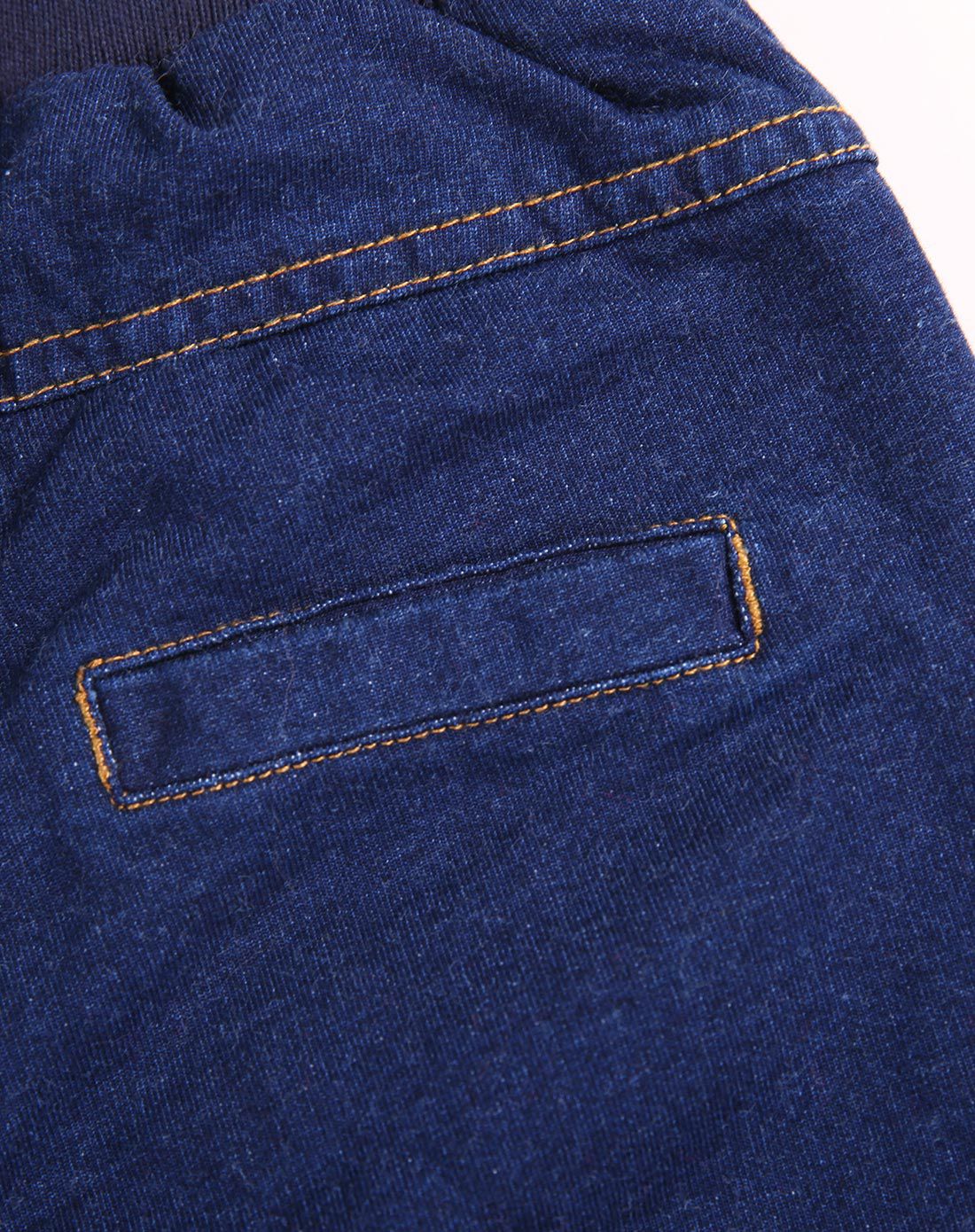 女童藏青色牛仔夹裤