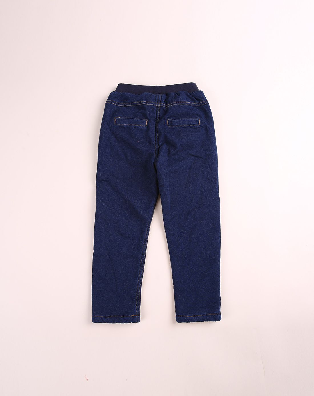 女童藏青色牛仔夹裤