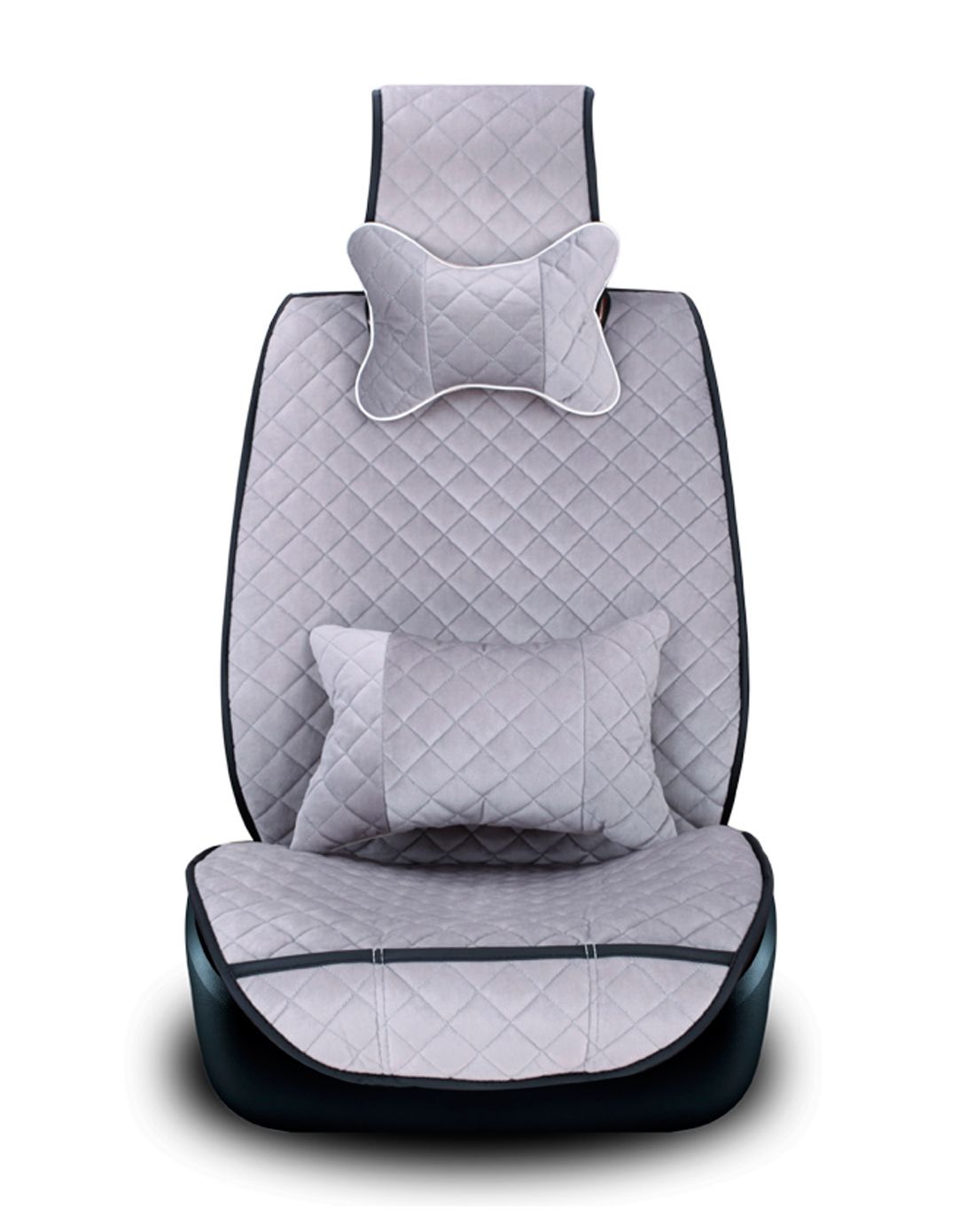 在路上 g款秋冬保温短绒汽车坐垫(灰色)