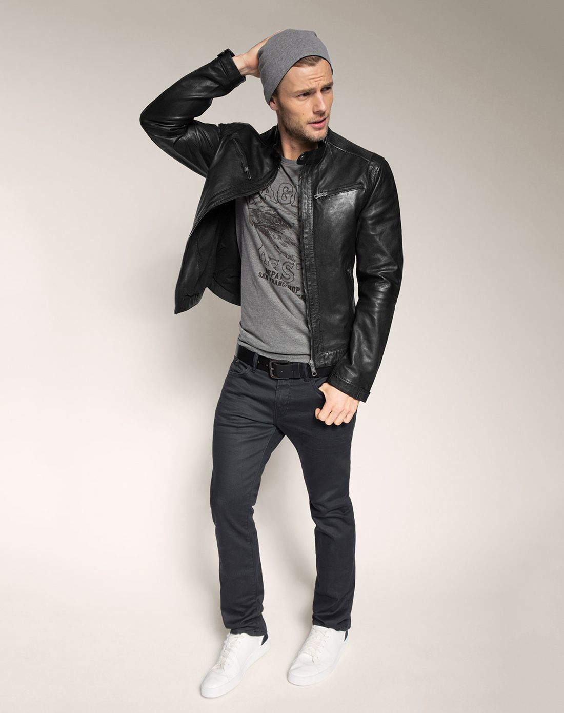 edc男士时尚款皮衣