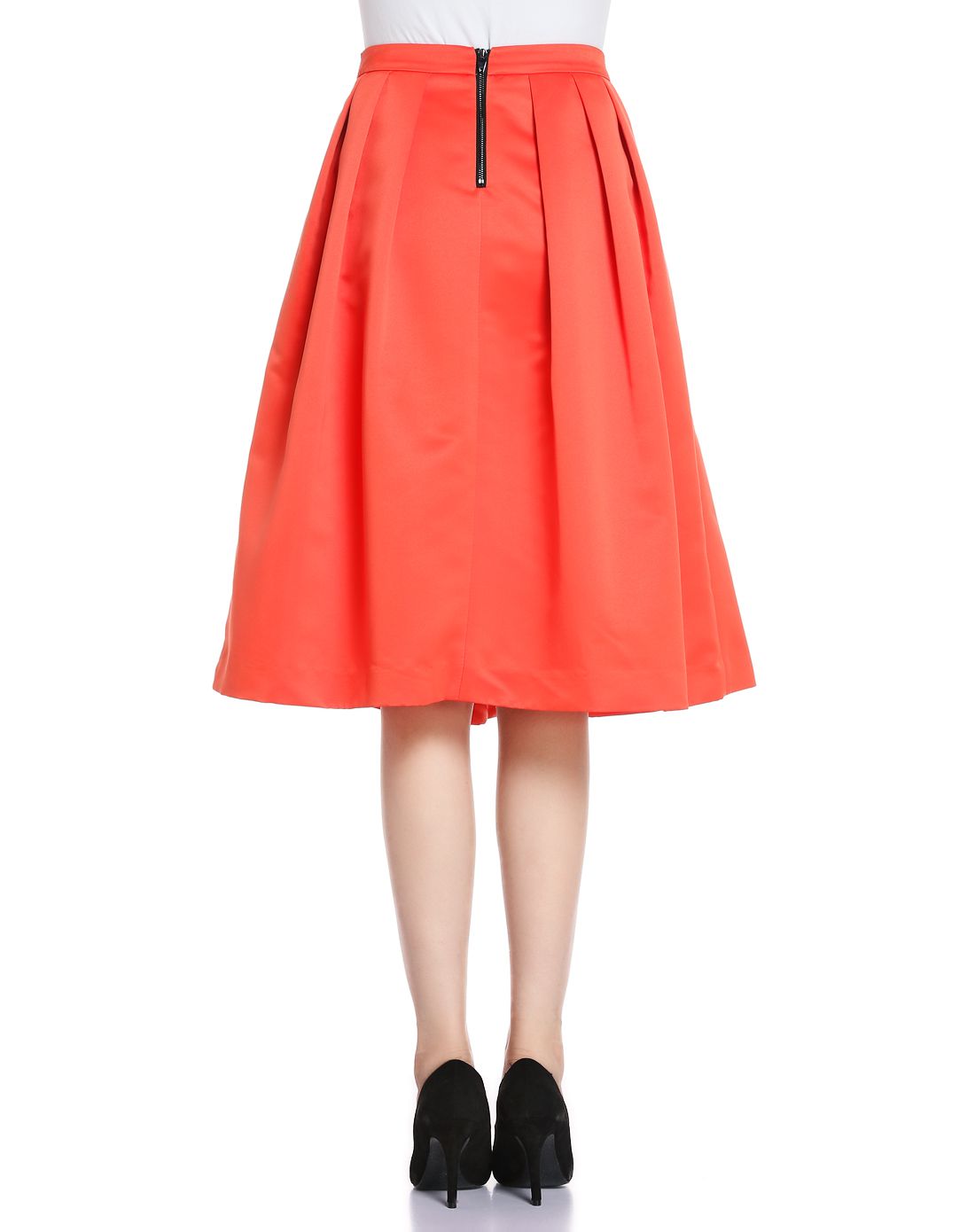 橘色斯文百搭裙子