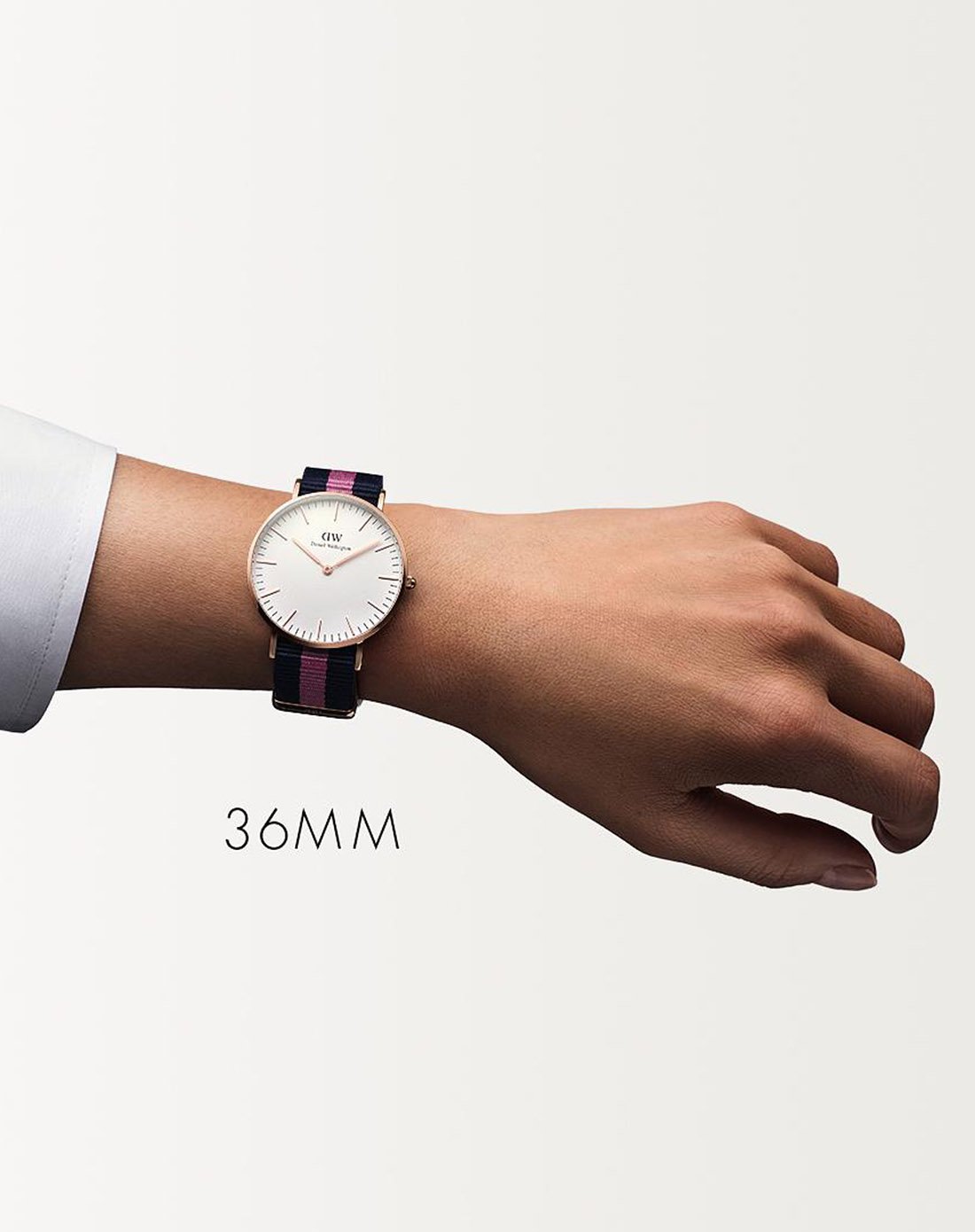 dw36mm玫瑰金尼龙女士腕表