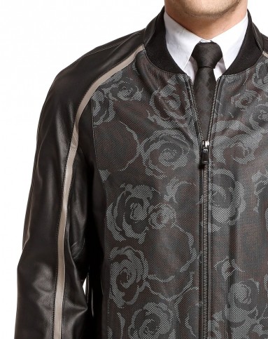 阿格纳dutti original男装皮衣专场黑色潮流酷感新印花工艺长袖皮衣