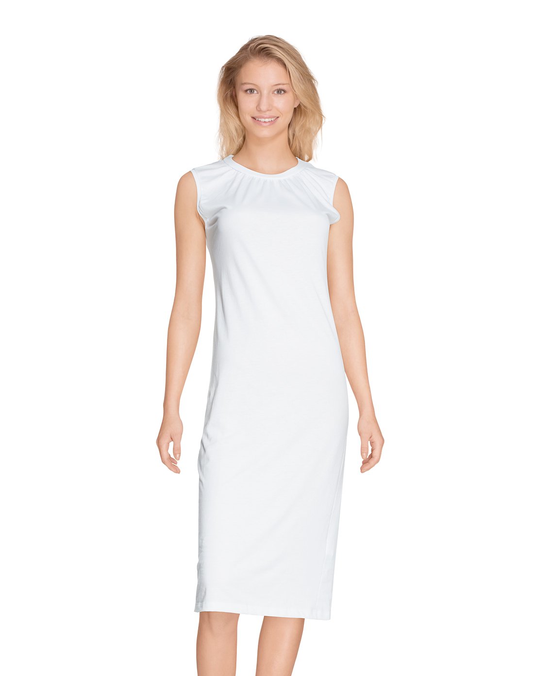 mm6女款本白色露背纯棉连衣裙