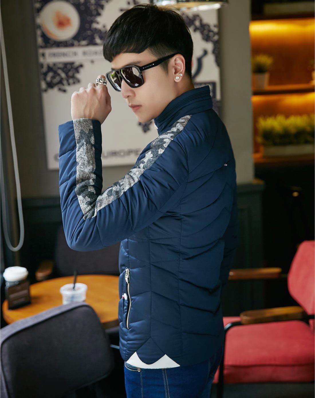 嗨翻全场 折上再五折-男装保暖修身立领棉衣m15cm6035x63_唯品会