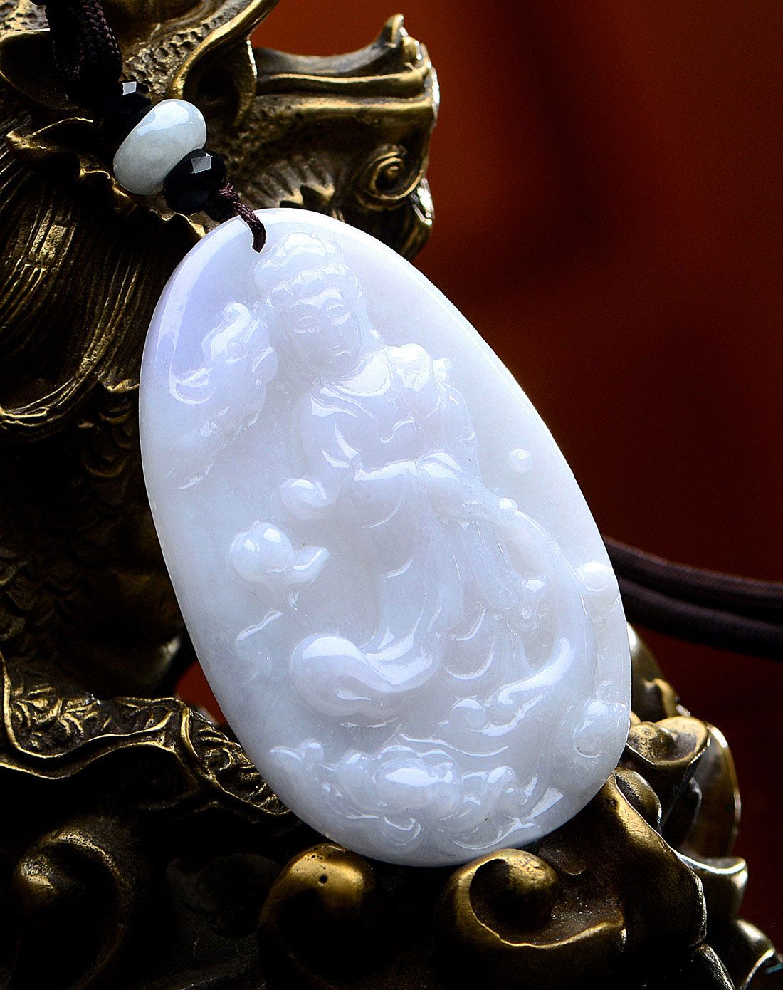 金万年kimani玉器专场糯种紫罗兰细腻无暇饱满水月观音天然a货翡翠