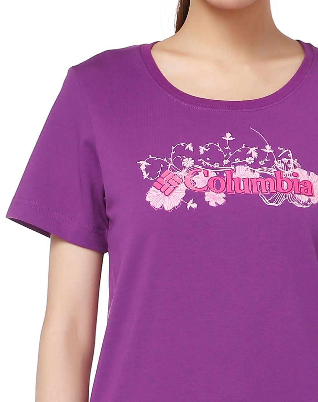 防晒透气 女款紫红色短袖t恤
