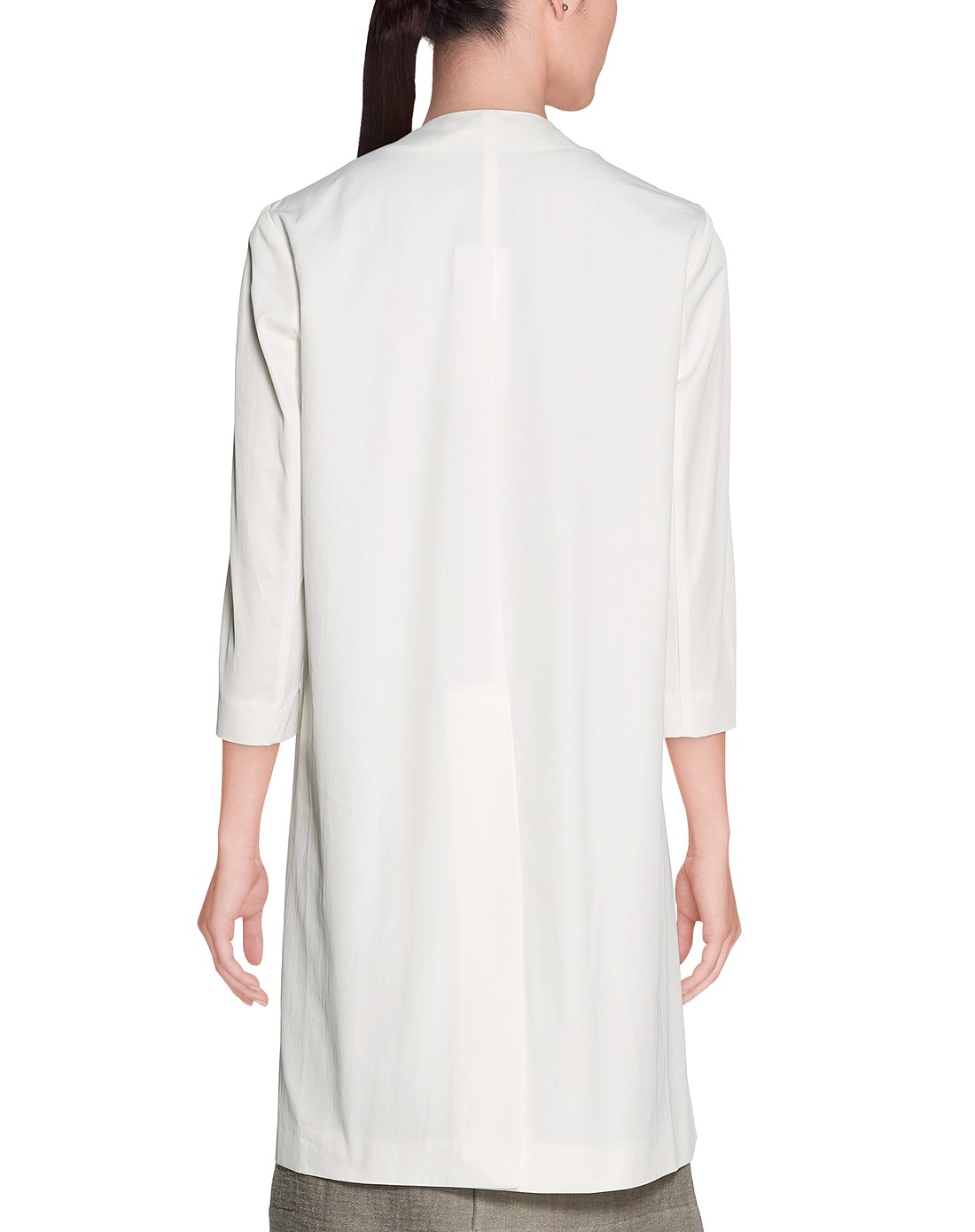 marni女款平纹布棉混纺圆领长款外套百合色